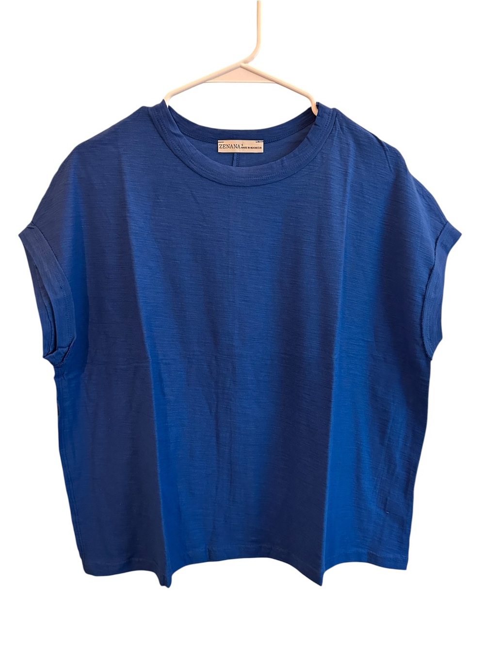 Zenana Outfitters Royal Blue Cap-Sleeve Tee